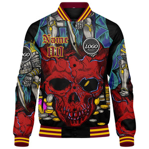 Chaqueta universitaria personalizada estilo Letterman para hombres-mujeres y jóvenes-color rojo