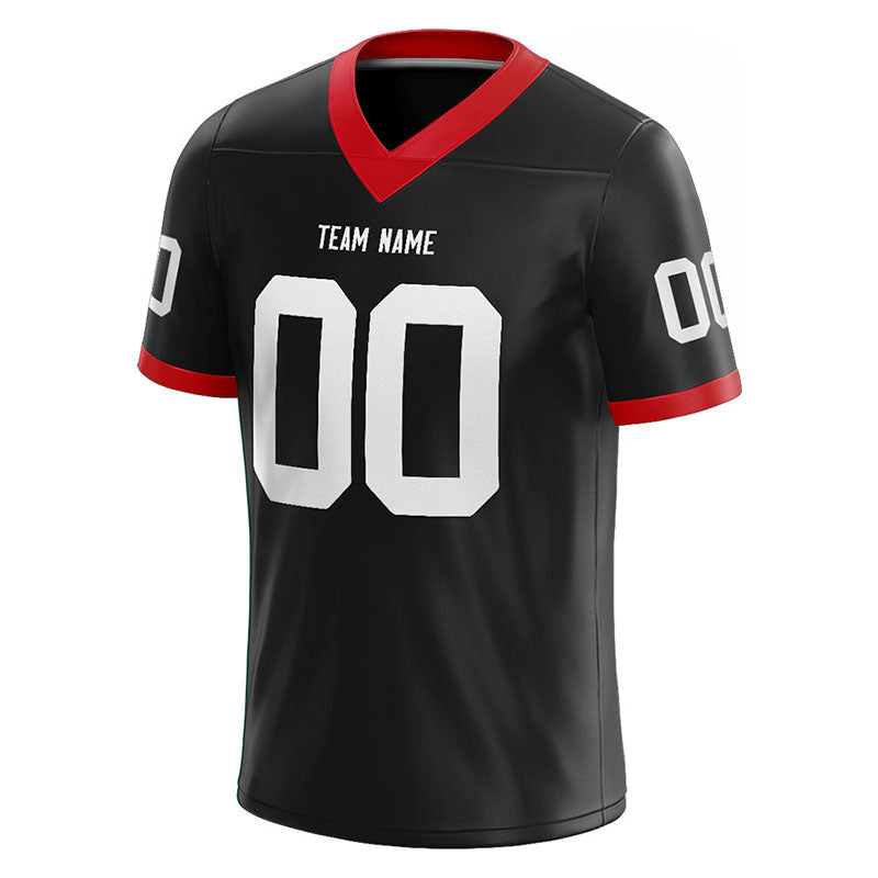 customized  authentic football jersey black-white-red