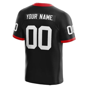 customized  authentic football jersey black-white-red
