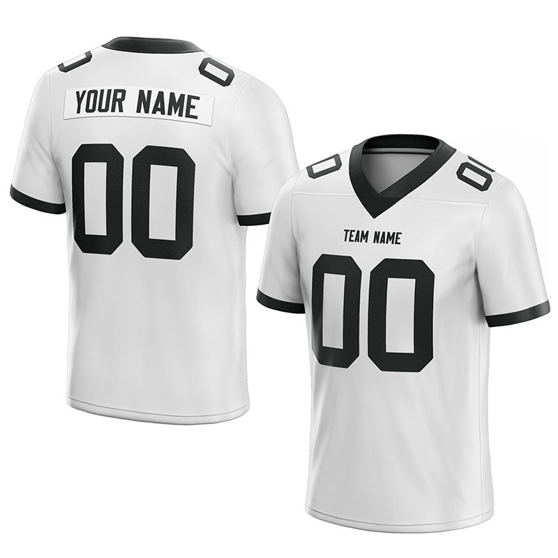 custom authentic football jersey white-black mesh