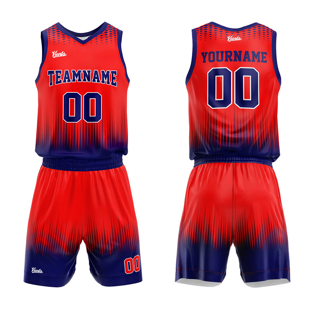 Uniforme de baloncesto personalizado de la Marina Roja impreso con su logotipo-nombre y número