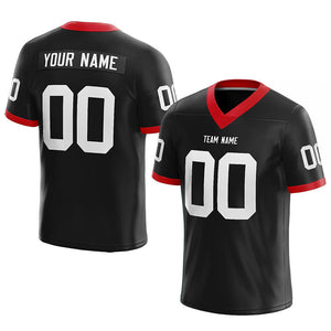customized  authentic football jersey black-white-red