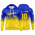 Sudadera con capucha personalizada con degradado para hombre-mujer-niña o niño Estampa tu logotipo-nombre o número en color amarillo real