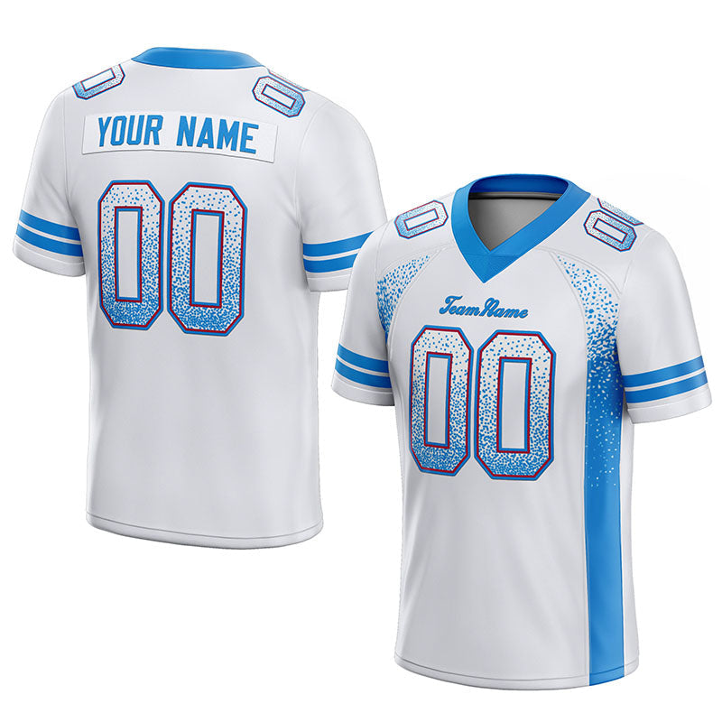 team custom authentic drift fashion football jersey white-blue mesh