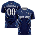 Conjunto personalizado de camiseta de uniforme azul oscuro para niños y adultos