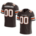 customized authentic football jersey brown white-orange mesh