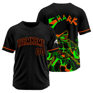 Uniformes de béisbol personalizados Shark-Black&Naranja de alta calidad para adultos y niños & optimizados para el rendimiento