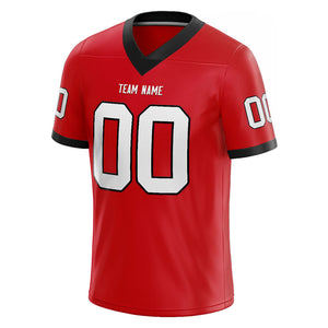 customized  authentic football jersey red-black-white