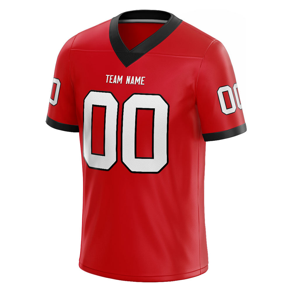 customized  authentic football jersey red-black-white