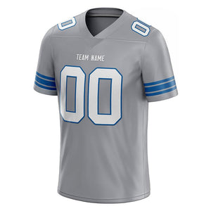 custom authentic football jersey gray-blue mesh