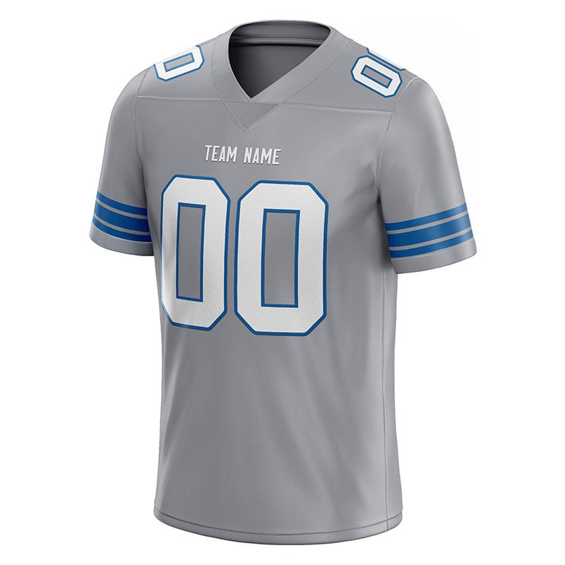 custom authentic football jersey gray-blue mesh