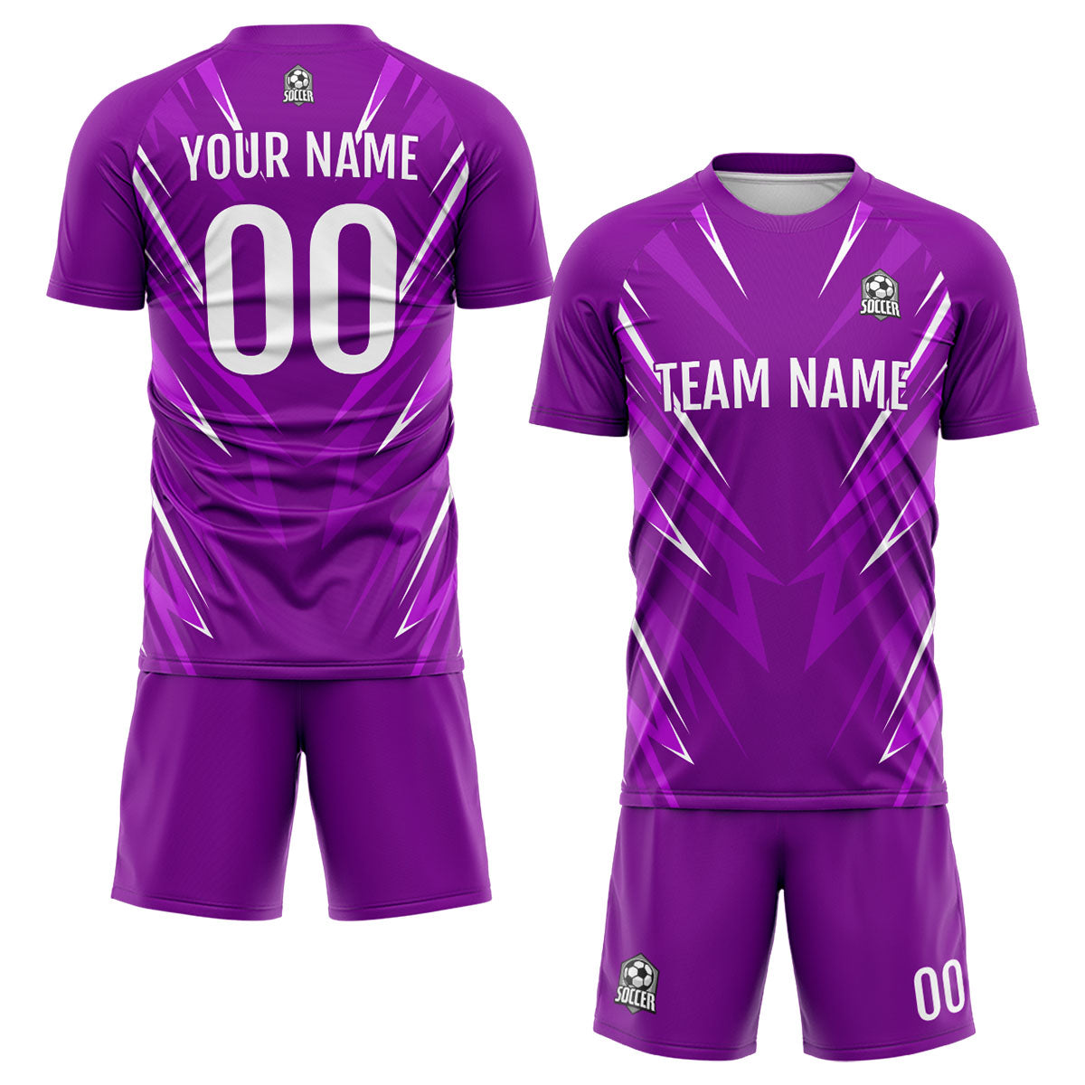Conjunto personalizado de camiseta de uniforme morada para niños y adultos