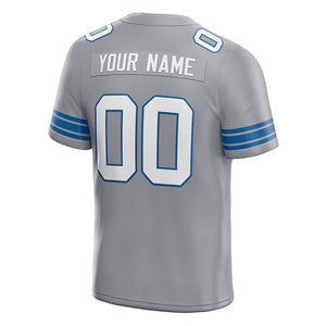 custom authentic football jersey gray-blue mesh