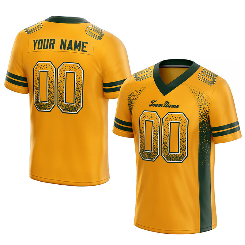 team custom authentic drift fashion football jersey yellow-green mesh