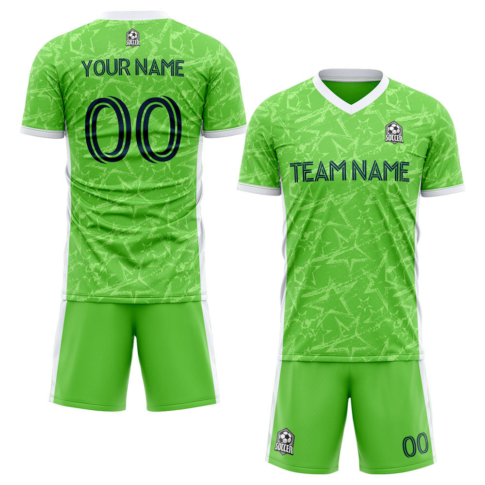 custom soccer set jersey kids adults personalized soccer green
