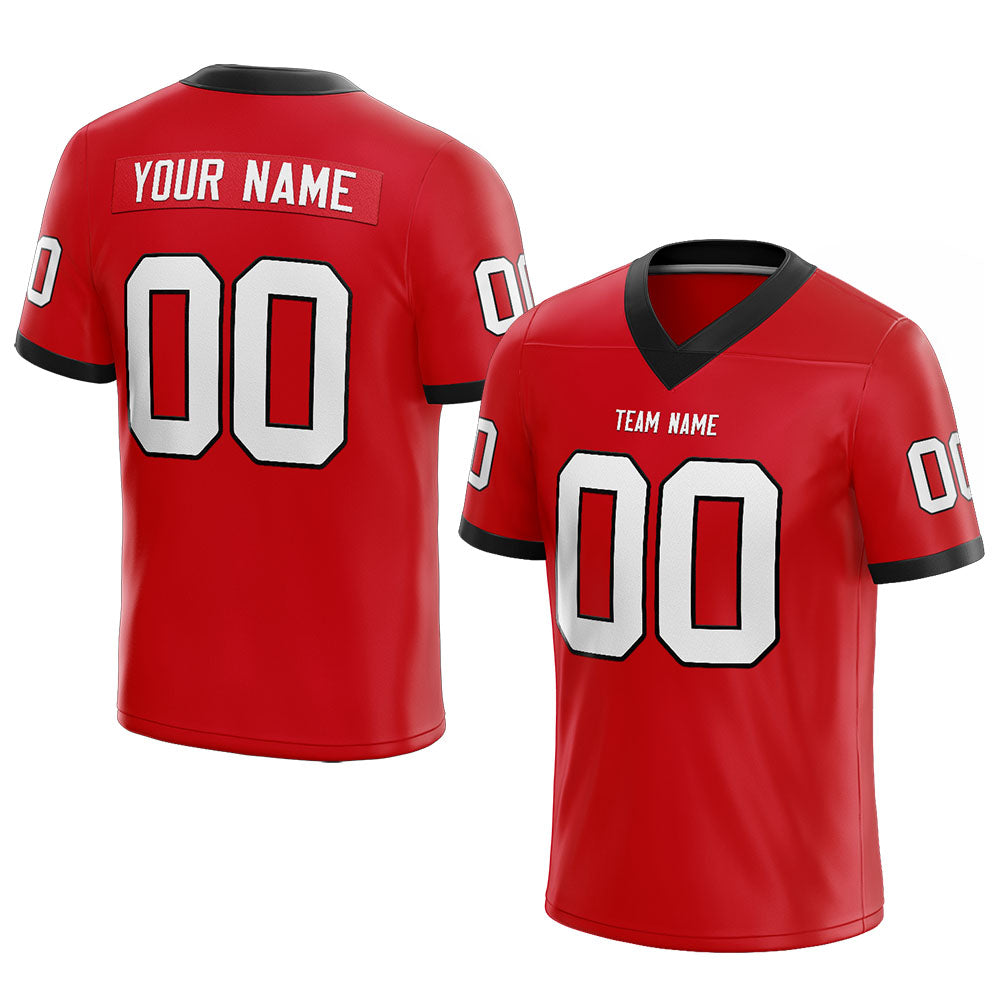 customized  authentic football jersey red-black-white
