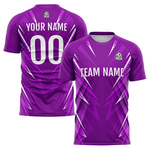 Conjunto personalizado de camiseta de uniforme morada para niños y adultos