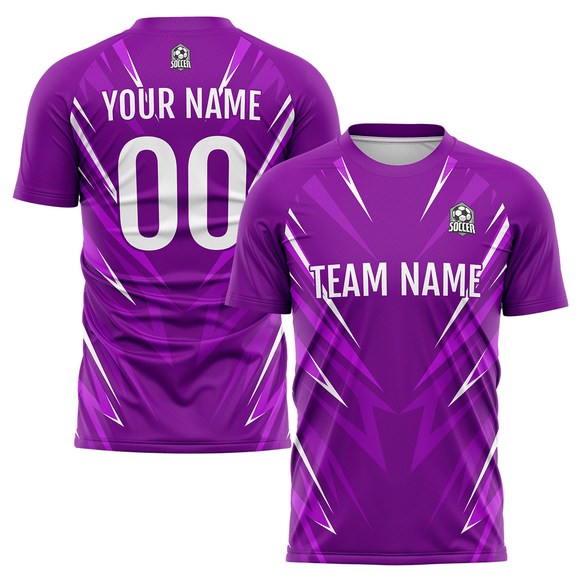 Conjunto personalizado de camiseta de uniforme morada para niños y adultos