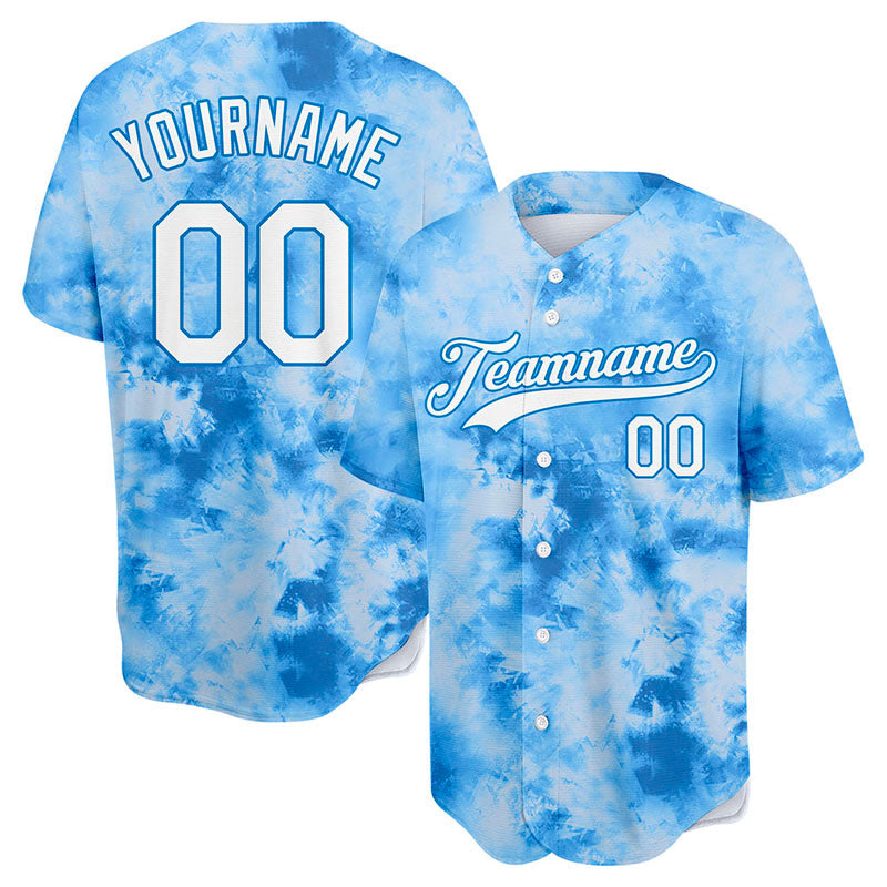 custom full print design authentic tie-dyed baseball jersey