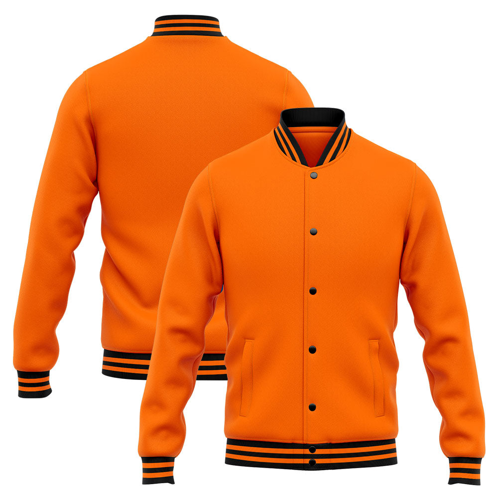 Chaqueta universitaria personalizada estilo Letterman para hombres-mujeres y jóvenes-color naranja