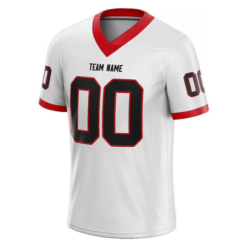 customized  authentic football jersey white-black-red
