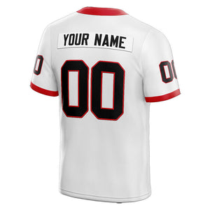 customized  authentic football jersey white-black-red