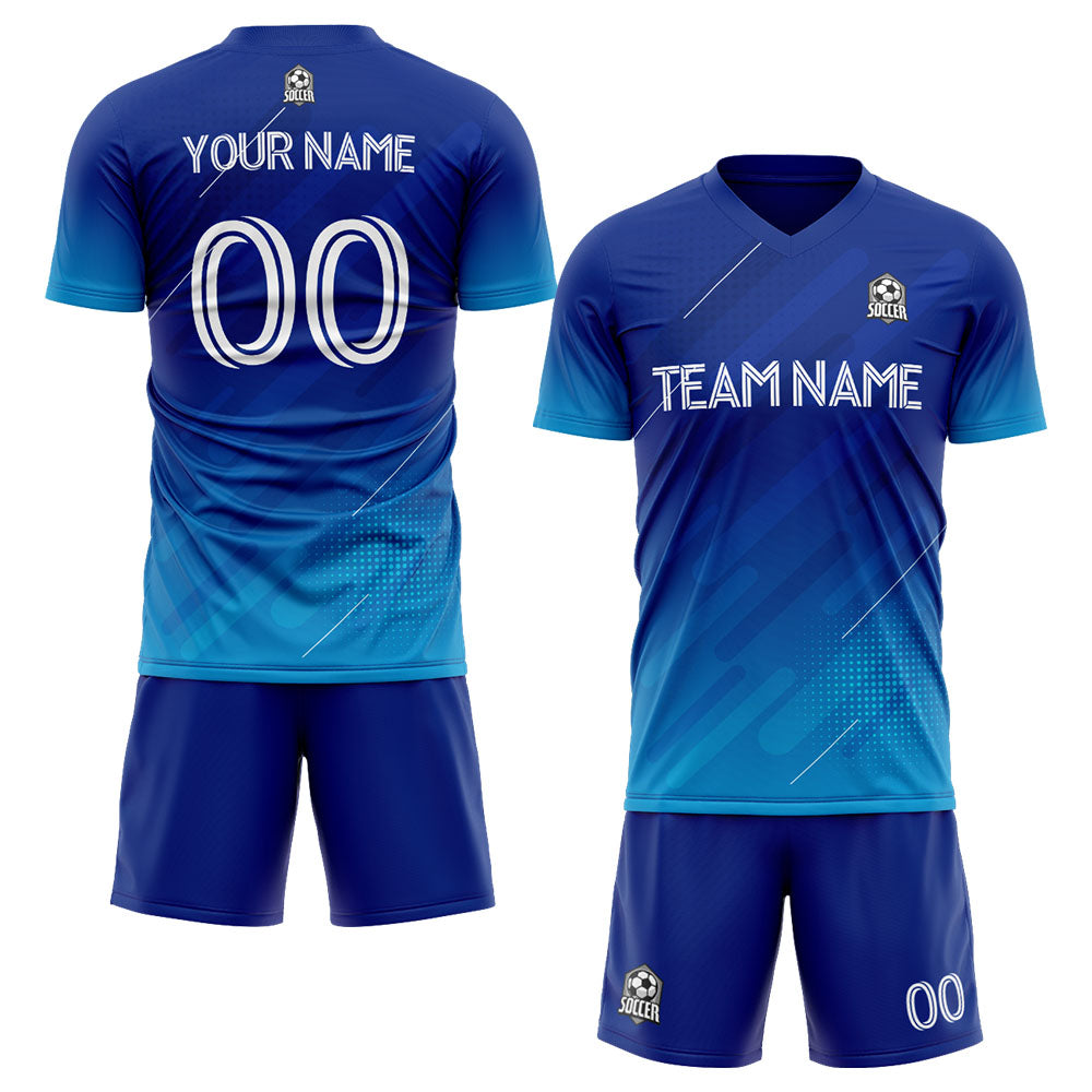 custom soccer uniform jersey kids adults personalized set jersey shirt blue