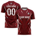 Conjunto personalizado de camiseta de uniforme rojo oscuro para niños y adultos