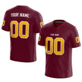 custom authentic football jersey burgundy-yellow mesh