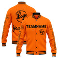 Chaqueta universitaria personalizada estilo Letterman para hombres-mujeres y jóvenes-color naranja