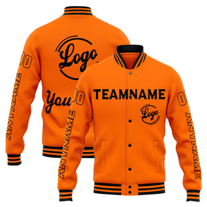 Chaqueta universitaria personalizada estilo Letterman para hombres-mujeres y jóvenes-color naranja