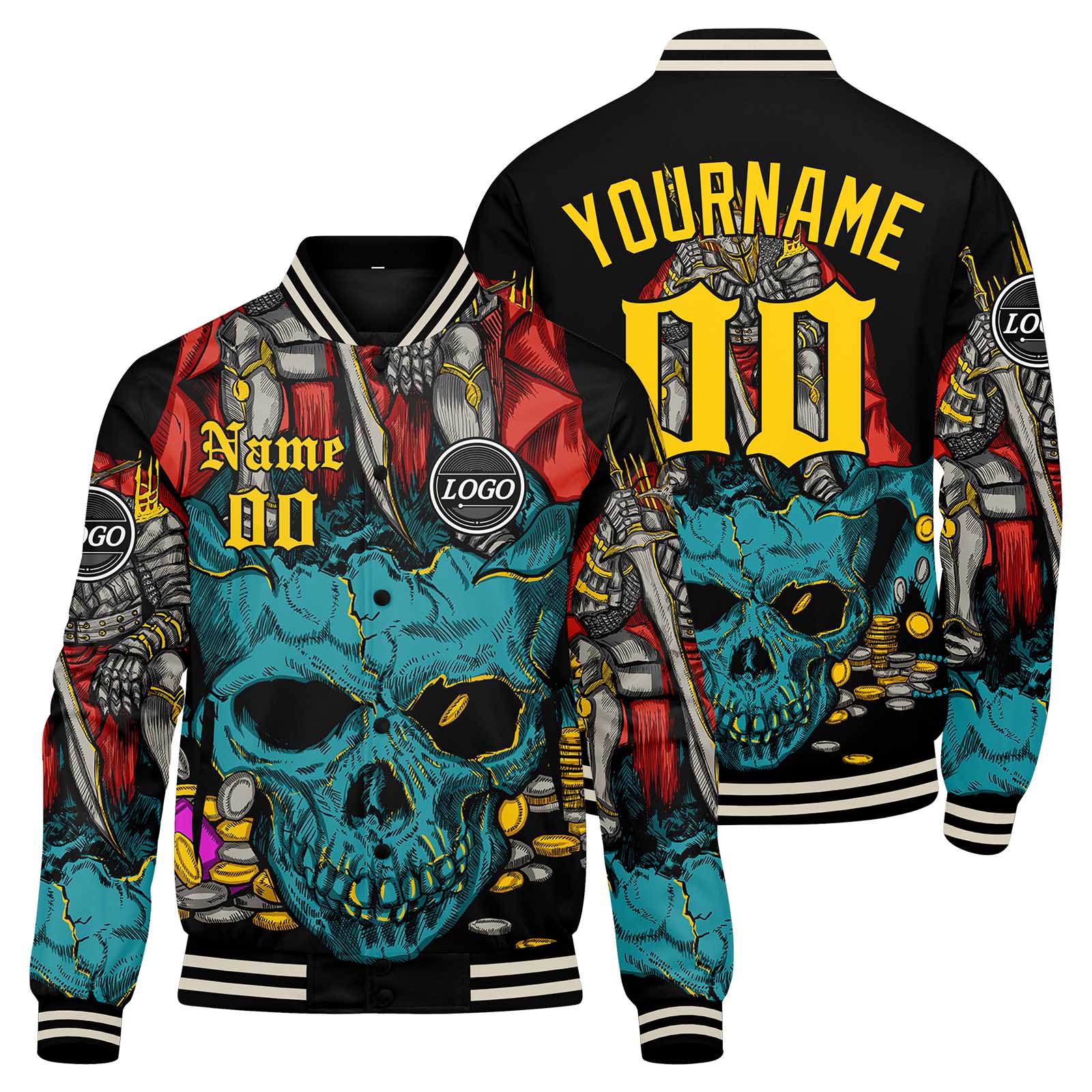 Chaqueta universitaria personalizada estilo Letterman para hombres y mujeres-color amarillo verdoso