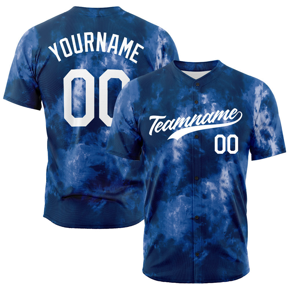 Camiseta de béisbol con dise?o personalizado de estampado completo y te?ido anudado
