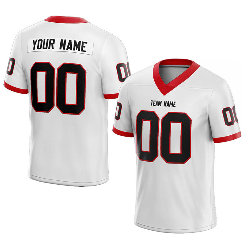 customized  authentic football jersey white-black-red