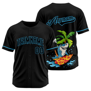 Uniformes de béisbol personalizados Surfing Shark-Black de alta calidad para adultos y niños & optimizados para el rendimiento