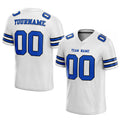 customized authentic football jersey white blue-black mesh