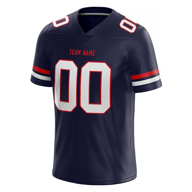 custom authentic football jersey navy-white-red mesh