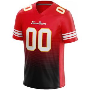 custom authentic gradient fashion football jersey red-black-white