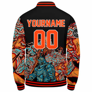 Chaqueta universitaria personalizada estilo Letterman para hombres-mujeres y jóvenes-color naranja