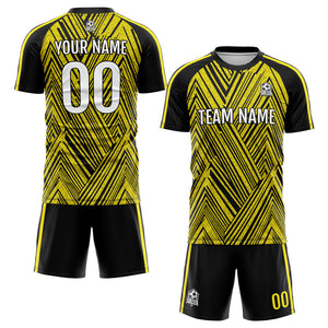 Conjunto personalizado de uniforme de fútbol para niños y adultos & camiseta amarilla y negra