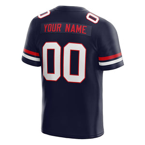 custom authentic football jersey navy-white-red mesh