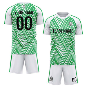 Conjunto personalizado de uniforme de fútbol para niños y adultos & camiseta verde y blanca