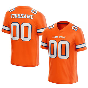 customized  authentic football jersey orange white-black mesh