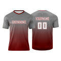 Conjunto personalizado de camiseta de uniforme gris y rojo para niños y adultos