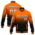Chaqueta universitaria personalizada estilo Letterman para hombres-mujeres y jóvenes-color naranja y negro
