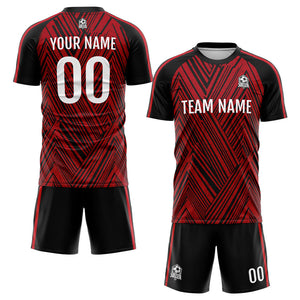 Uniforme de fútbol personalizado para niños y adultos & conjunto personalizado rojo y negro