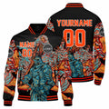 Chaqueta universitaria personalizada estilo Letterman para hombres-mujeres y jóvenes-color naranja