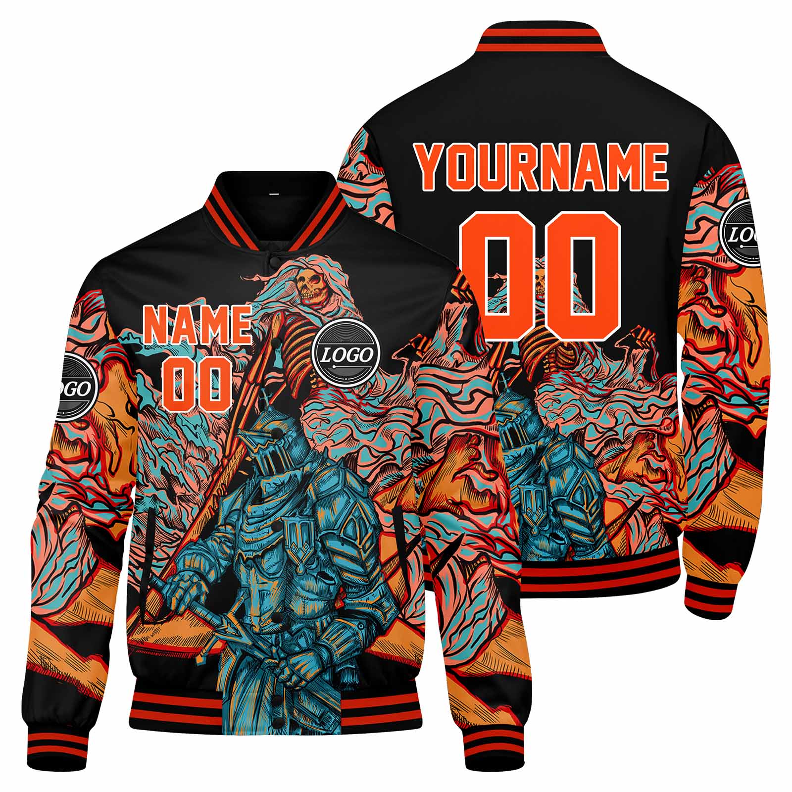 Chaqueta universitaria personalizada estilo Letterman para hombres-mujeres y jóvenes-color naranja