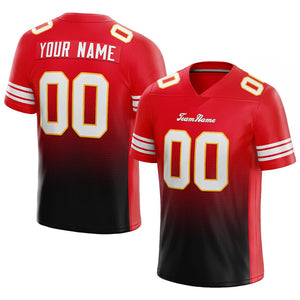 custom authentic gradient fashion football jersey red-black-white