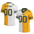 custom authentic split fashion football jersey yellow-white-green mesh
